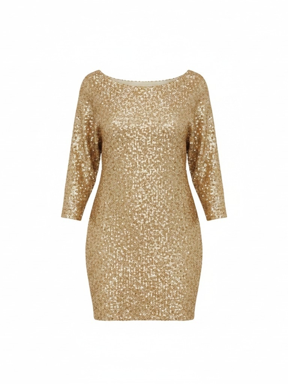 Gold Sequin Women's Party Dress - Picture 2 of 2